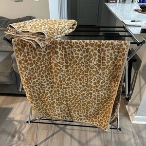 Set of Two Anthropologie Leopard Print Towels